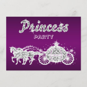 Princess Horses & Carriage Birthday Party Kaart