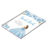 Princess in Blue Dress Sweet Sixteen Guest Book Notitieboek (Linkerzijde)