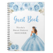 Princess in Blue Dress Sweet Sixteen Guest Book Notitieboek (Voorkant)