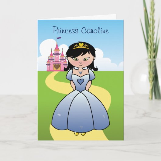 Princess in blue Party Invitation Kaart (Voorkant)