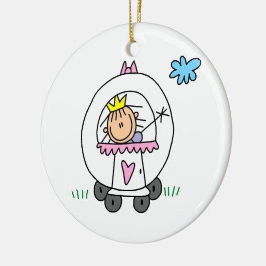 Princess in Carriage Keramisch Ornament (Links)