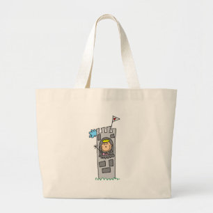 Princess in Castle Tower Bag Grote Tote Bag