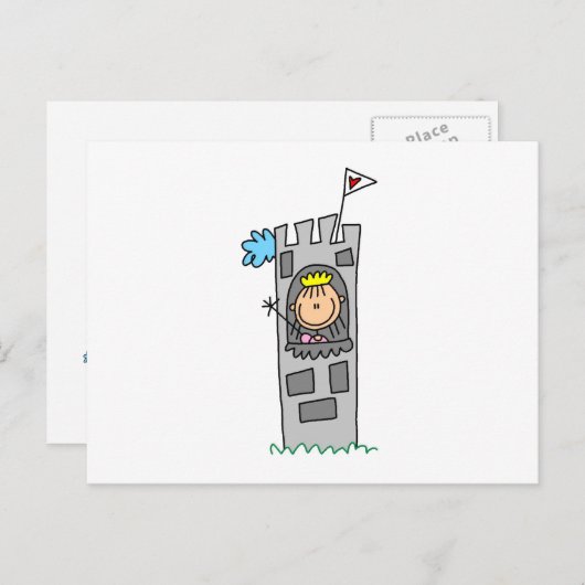 Princess in Castle Tower Briefkaart (Voorkant / Achterkant)