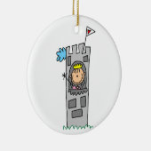 Princess in Castle Tower Keramisch Ornament (Rechts)