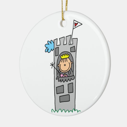 Princess in Castle Tower Keramisch Ornament (Links)