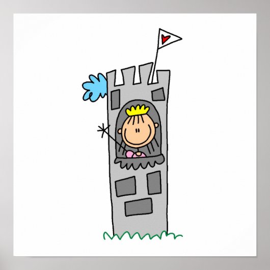 Princess in Castle Tower Poster (Voorkant)