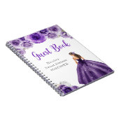 Princess in Dark Paarse Dress Sweet 16 Gastboek Notitieboek (Rechterzijde)