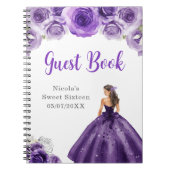 Princess in Dark Paarse Dress Sweet 16 Gastboek Notitieboek (Voorkant)