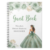Princess in Green Dress Sweet Sixteen Guest Book Notitieboek (Voorkant)