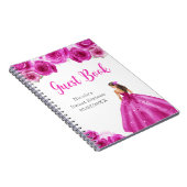 Princess in Hot Pink Dress Sweet 16 Gastboek Notitieboek (Rechterzijde)