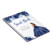 Princess in Navy Dress Sweet Sixteen Guest Book Notitieboek (Rechterzijde)
