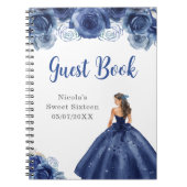 Princess in Navy Dress Sweet Sixteen Guest Book Notitieboek (Voorkant)
