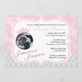Princess in Progress, Baby shower Invitation Kaart