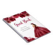 Princess in Red Dress Quinceanera gastenboek Notitieboek (Rechterzijde)
