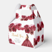 Princess in Red Dress Sweet Sixteen Dank je wel Bedankdoosjes (Achterkant)