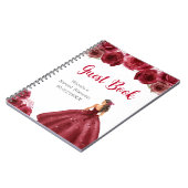 Princess in Red Dress Sweet Sixteen Guest Book Notitieboek (Linkerzijde)
