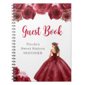 Princess in Red Dress Sweet Sixteen Guest Book Notitieboek (Voorkant)