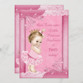Princess in Tutu Baby 2e verjaardag Faux Lace Kaart (Voorkant / Achterkant)