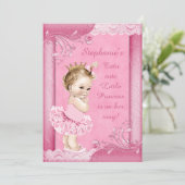 Princess in Tutu Faux Lace Baby shower Kaart (Staand voorkant)