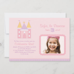 Princess Invitación de la Fiesta de Cumpleaños Kaart