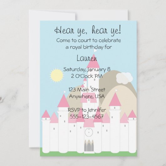 Princess Invitation Kaart (Voorkant)