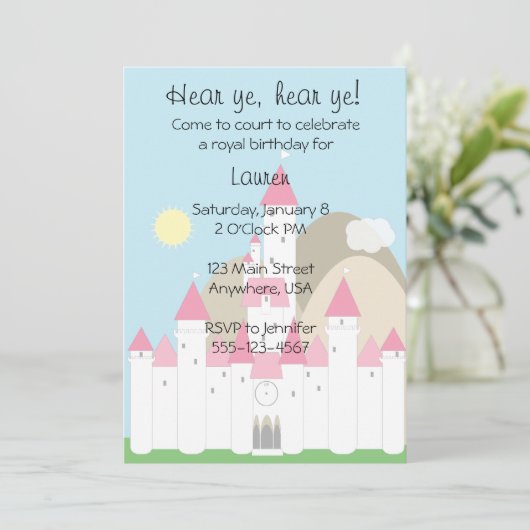 Princess Invitation Kaart (Staand voorkant)