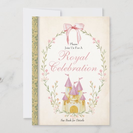 Princess Invitation, Princess Birthday Invitation Kaart (Voorkant)