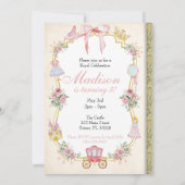 Princess Invitation, Princess Birthday Invitation Kaart (Achterkant)