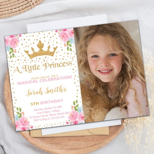 Princess Invitation, Princess Birthday Invitation Kaart