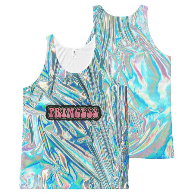 Princess Iridescent Tanktop All-Over-Print Tank Top (Voorkant en achterkant)