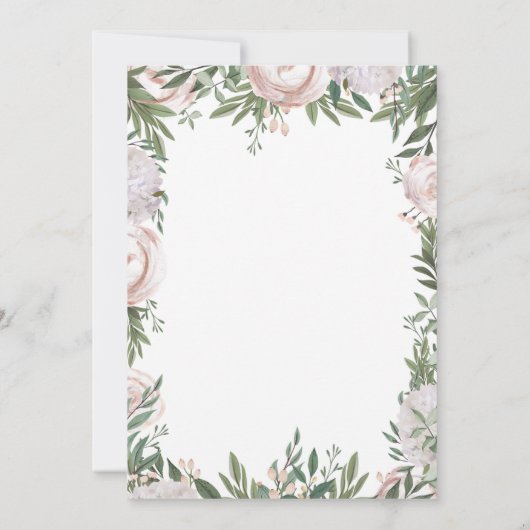 Princess is aangekomen in de roze waterverf tuin aankondiging (Achterkant)