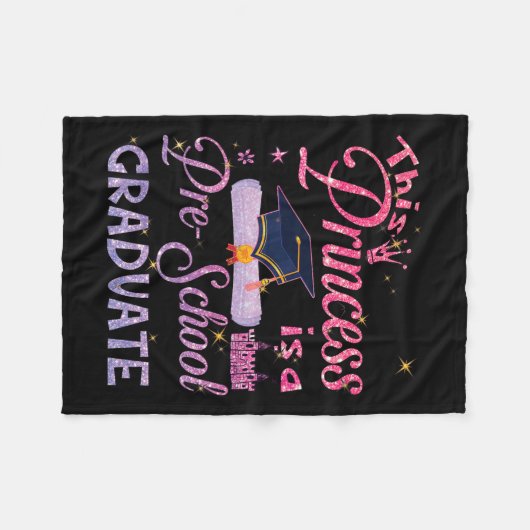 Princess is een Pre School Afstuderen Afstuderen P Fleece Deken (Voorkant (Horizontaal))