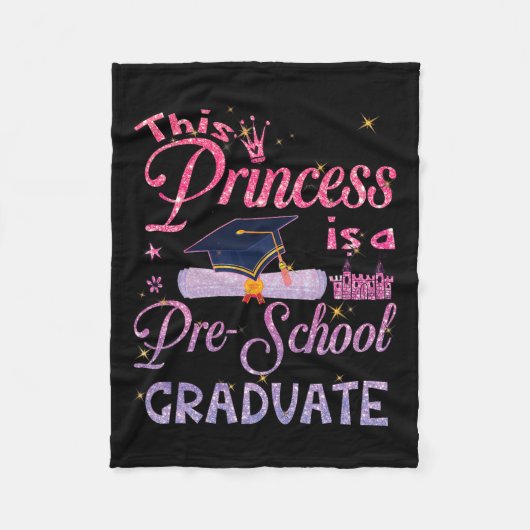 Princess is een Pre School Afstuderen Afstuderen P Fleece Deken (Voorkant)