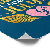Princess is geboren op 9 juli Happy Birthday Poster (Hoek)