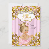 Princess is onderweg naar Baby shower Pink Blonde Kaart (Voorkant)