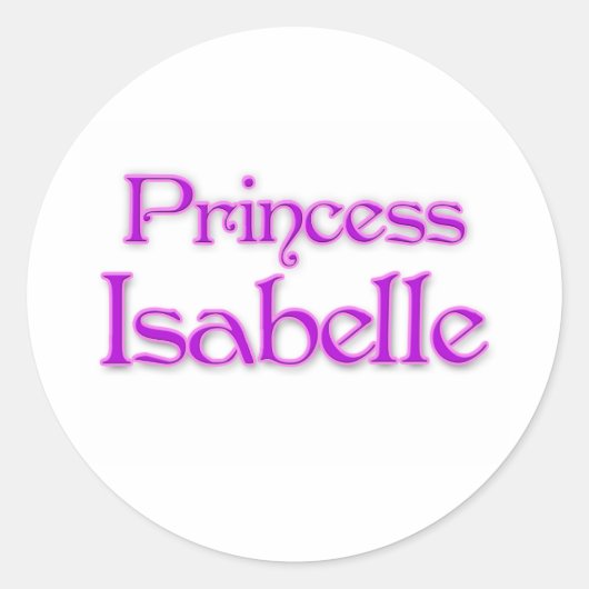 Princess Isabelle Ronde Sticker (Voorkant)