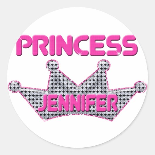 Princess Jennifer Ronde Sticker (Voorkant)