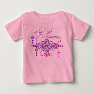 Princess Jewels Custom Pink Toddler Ruffle T-shirt