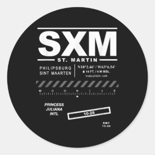 Princess Juliana Intl Airport Saint Martin Sam Ronde Sticker