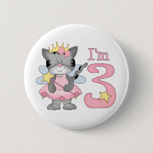 Princess Kat 3rd Birthday Ronde Button 5,7 Cm (Voorkant)