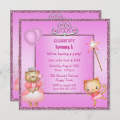 Princess Kat & Beer, Tiara & Glitter Invites Kaart (Voorkant / Achterkant)