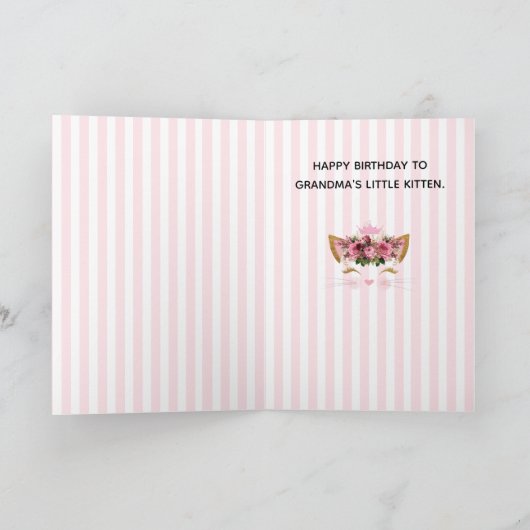 Princess Kat Verjaardag Kaart (Binnen)