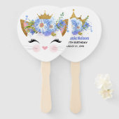 Princess Kat Verjaardagsfeestfan Handwaaier (Voorkant en achterkant)