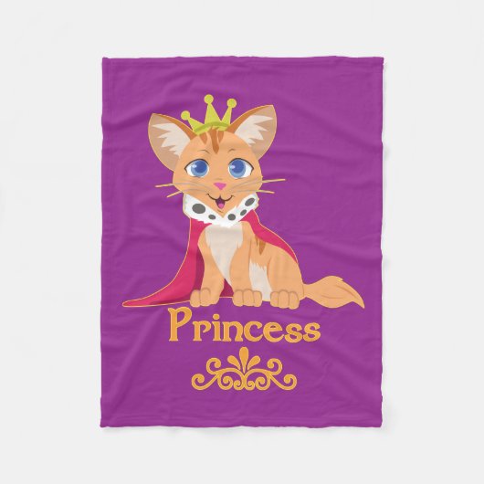 Princess Kitten Fleece Deken (Voorkant)