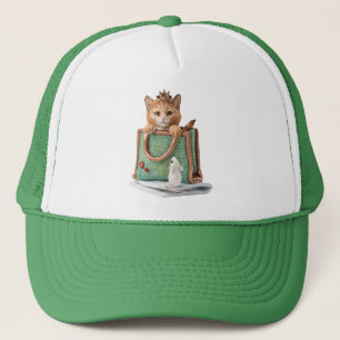 Princess Kitten in tas met muis en tijdschrift Trucker Pet