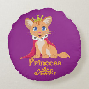 Princess Kitten Rond Kussen