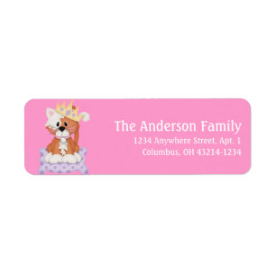 Princess Kitty Cat Return-adreslabels Etiket