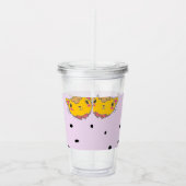 Princess kitty kat op paars acryl drinkbeker (Rechts)