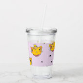 Princess kitty kat op paars acryl drinkbeker (Achterkant)