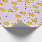 Princess kitty kat op paars cadeaupapier (Hoek)